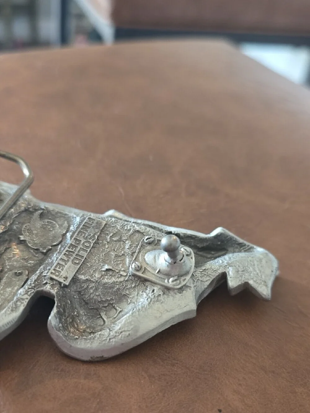 Dont Mess With Texas Belt Buckle Longhorn Skull Heavy Pewter Vintage 4498 Solid